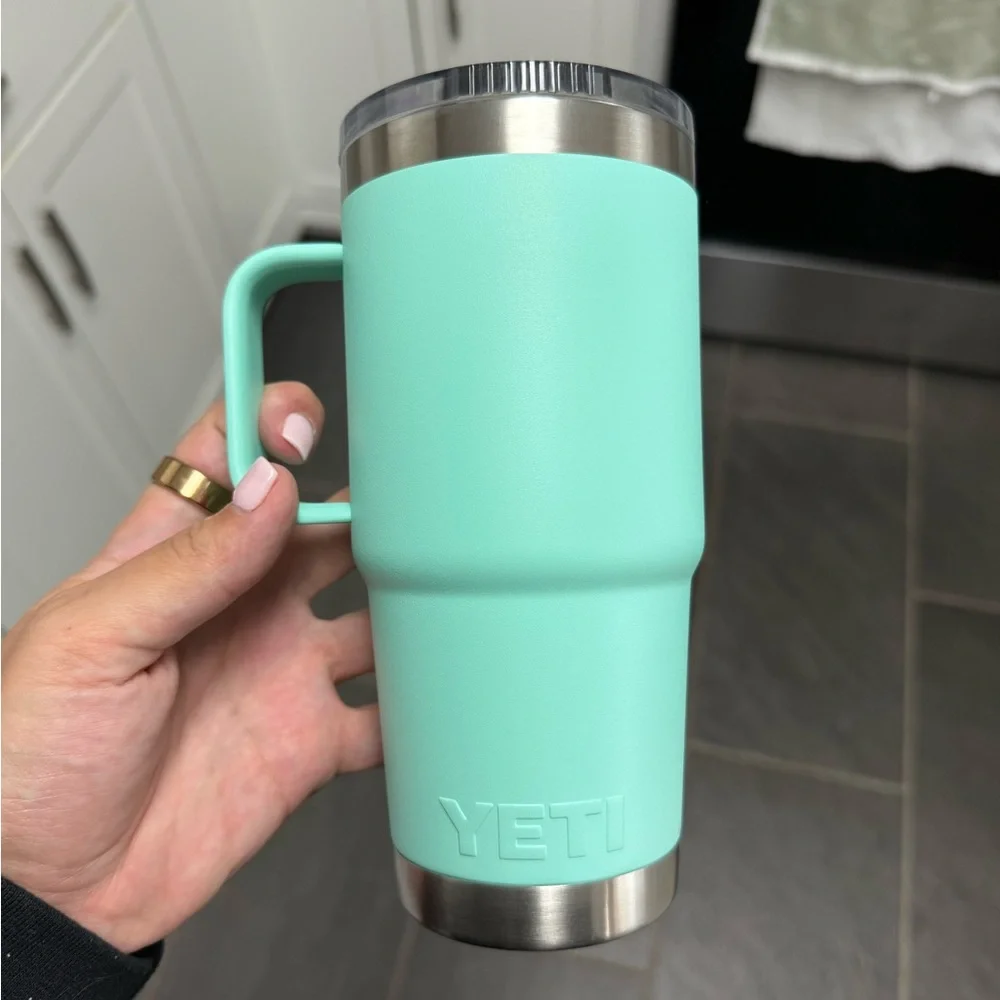 YETI Seafoam Green Tumbler with Handle - Picture 2 of 5